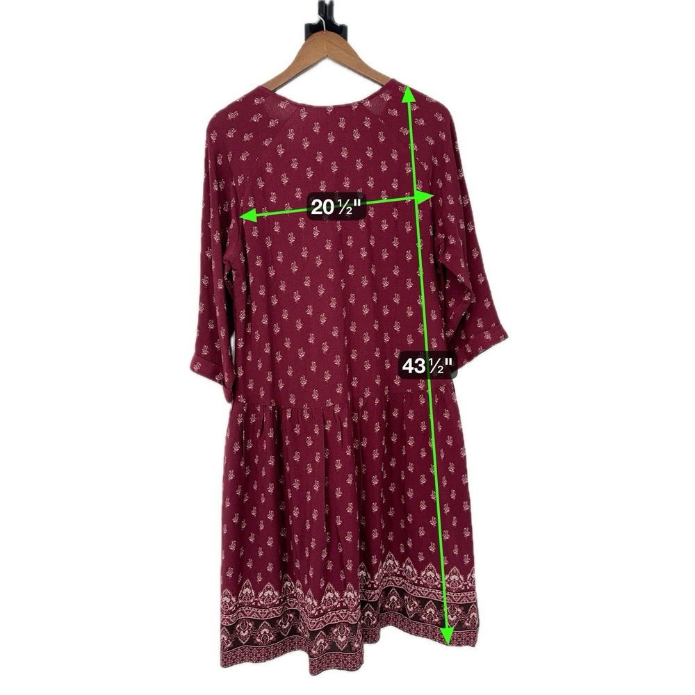 Garnet Hill Trapeze Peasant Swing Dress Boho‎ Cottagecore 3/4 Sleeve - Picture 10 of 10